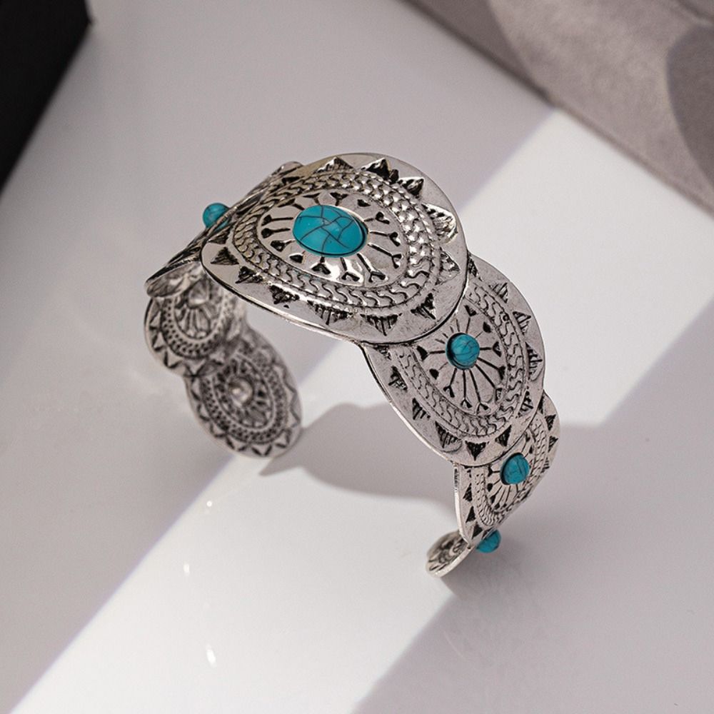 Adjustable Turquoise Bracelet Ethnic Style Bohemian Bangles Fashion Bohemian Bangle Women