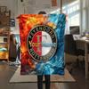 1PC Feyenoord Custom Name Patterned Flannel Blanket Suitable For All Seasons For Home Decor Warmth And Comfort Gifts Holiday Present