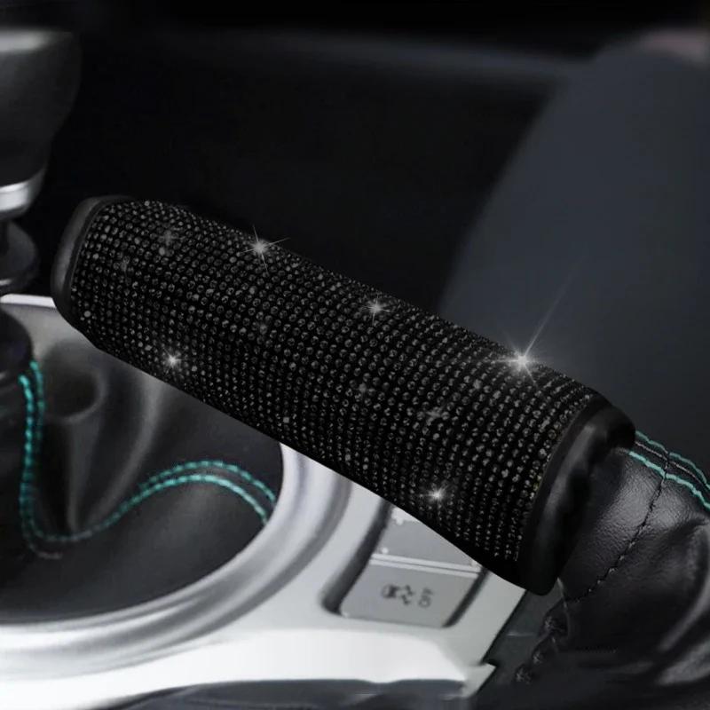 Алмазный Кристалл Женские Автомобильные Аксессуары Ручной Тормоз Переключение Передач Зеркало Заднего Вида Подлокотник Коврик Наплечник Черный Авто Украшения