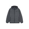 Logo Print Zip Hooded Down Jacket Unisex Outerwear Grey HZ2594