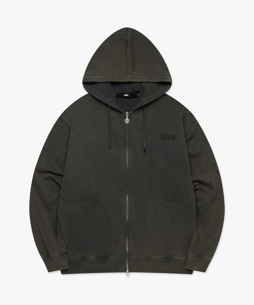 Lmc Худи на молнии с аппликацией Washed Og Угольный