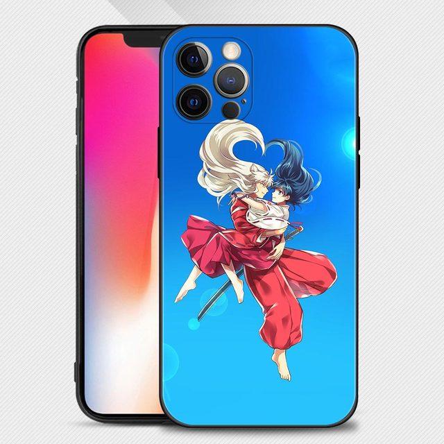 Чехол для телефона Iphone 14 13 12 11 Pro Max Xs Max Xr X 7 8 Plus 12 Mini 6s, силиконовый чехол с черным корпусом, аниме, милый Inuyasha