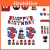 Spiderman Themed Birthday Party Supplies Set Red Masks Paper Plates Cups Napkins And Cutlery