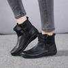 Fashion Ankle Boots Women Leather Women's Shoes Vintage Slip On Punk Warm Short Boots Flats Ladies Shoes Woman Footwear Spring