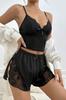 Sexy Strappy Ladies Summer Home 2 Piece Set Womens Lace Pajamas Sleepwear Lounge Nightwear Sets