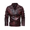Leather Men 'S Jacket Motorcycle Suit Plus Velvet Leather Jacket