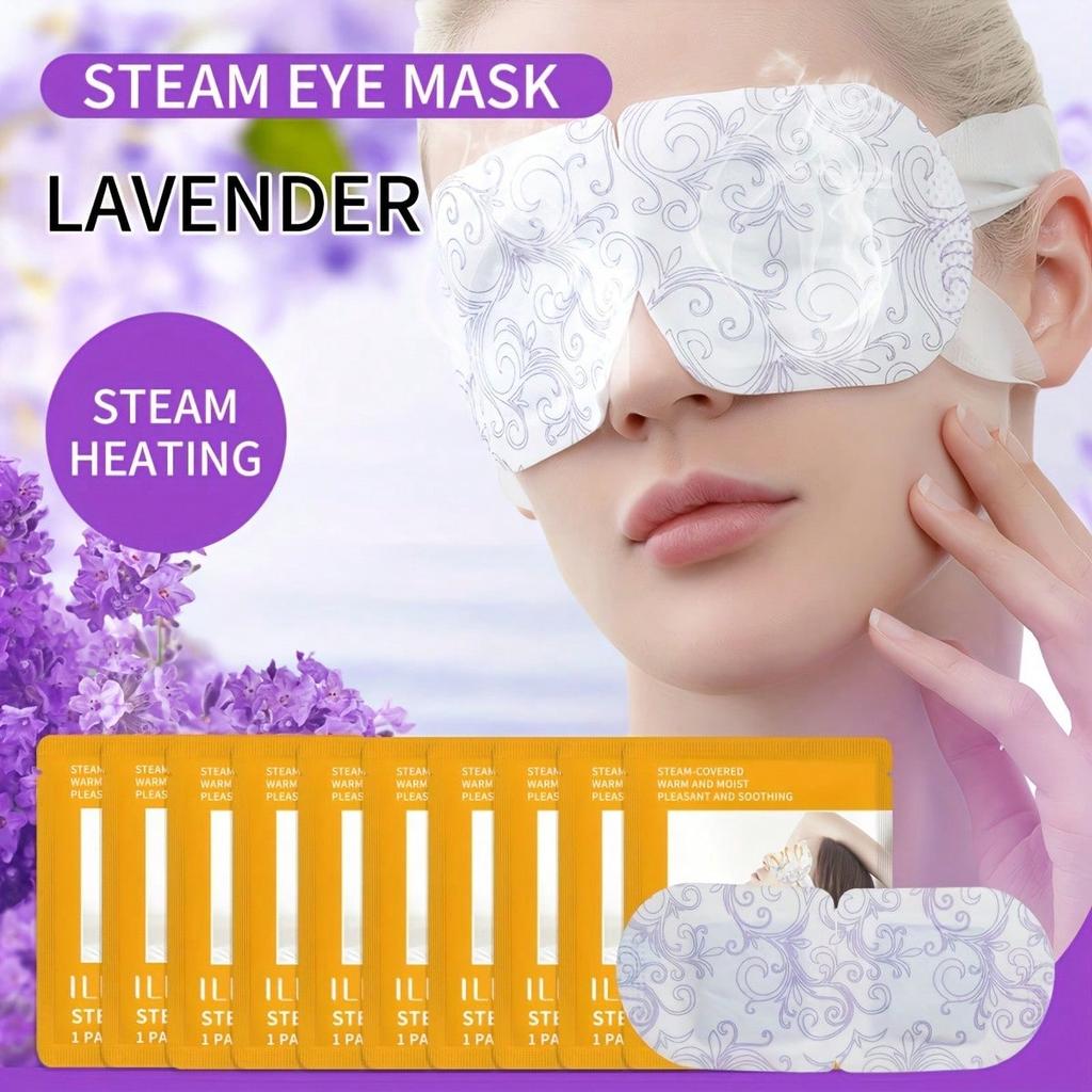 Lavender Steam Eye Mask for Fatigue Relief Heating Eye Mask, Disposable Sleep Hot Compress Facial Mask Eye Mask Essential for Travel