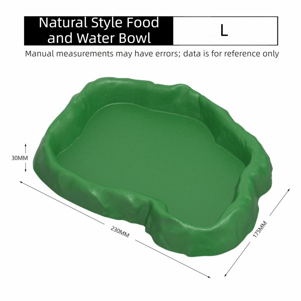 Stone Texture Reptile Feeder Bowl ABS Resin Feeding Bowl Dish New Water Dish Feeder Pet Crawler
