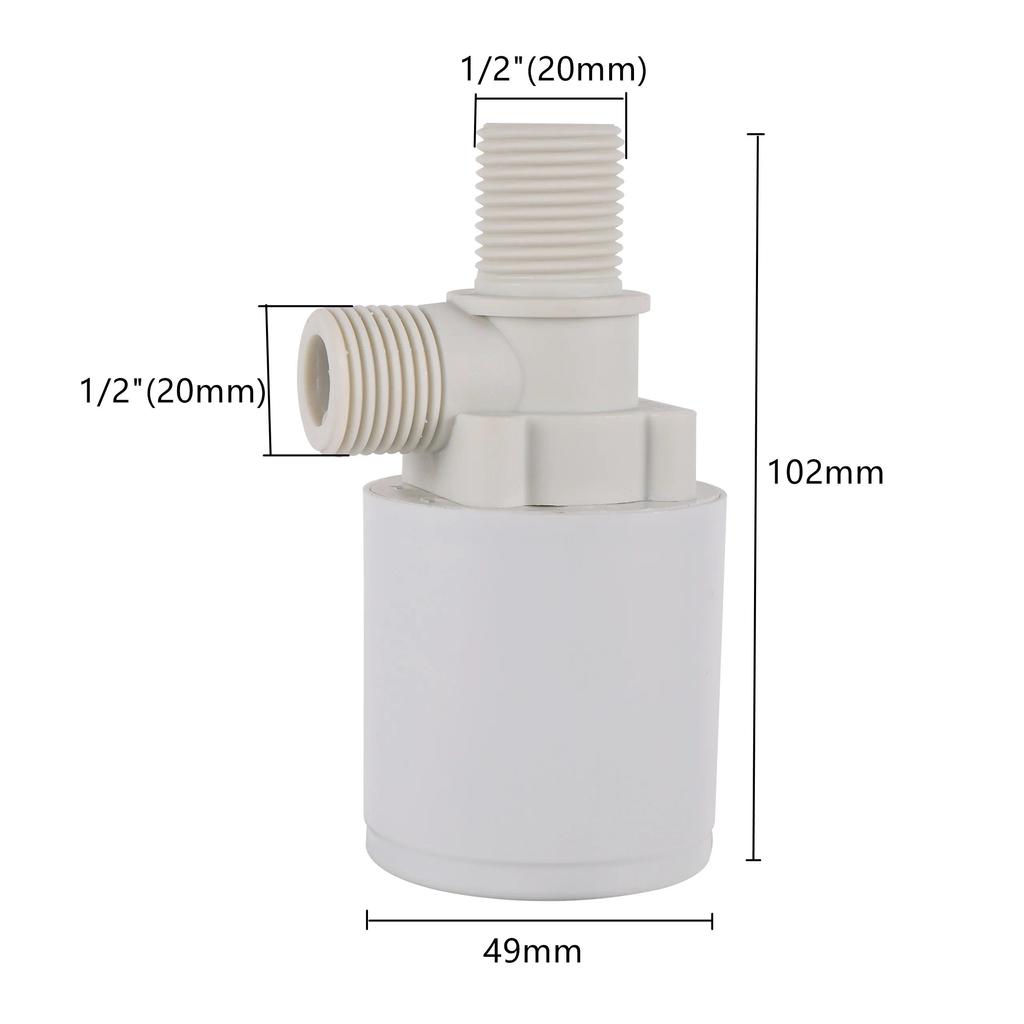 1/2-дюймовый автоматический клапан регулирования уровня воды, плавающий шаровой клапан башни, установленный внутри резервуара, вставной свободный впускной и выпускной клапан