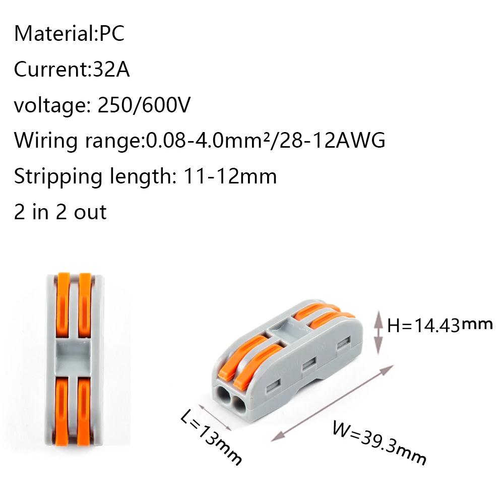 10 шт. Мини-мини быстрый проводной соединитель PCT-221/222/223/224/225 Универсальные компактные электрические вставные соединители Быстрая клеммная колодка