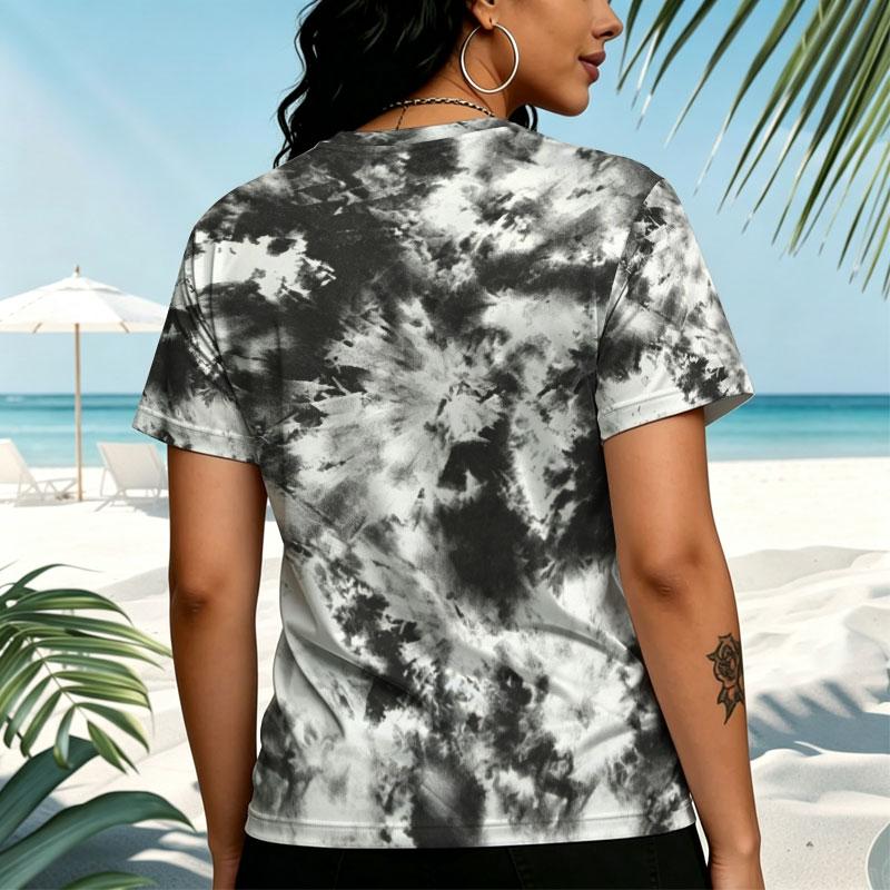 Women's Short Sleeve T-Shirt Tie Dye Basic, Soft Cotton, Simply Stylish for Daily, Vacation & Shopping