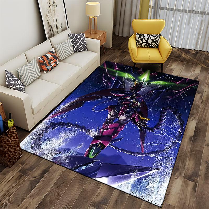 Mecha Warrior With Green Blade suitable as a non-slip mat for the living room or bedroom sofa