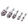 5PCS Countersink Drill Bits 82 Degree 5 Flute Hex Shank Drill Bit Set High Speed Steel Wood Punch