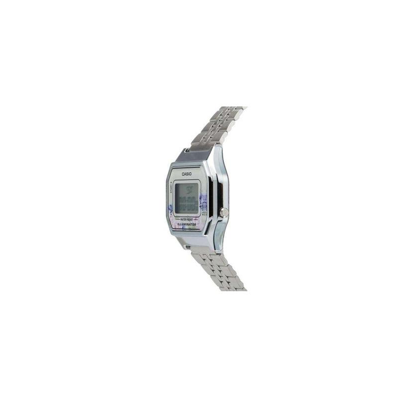 Casio Серия YOUTH - маленькие металлические квадраты, модный ретро-бизнес, водонепроницаемый ЖК-дисплей, кварцевый механизм, ремешок из нержавеющей стали, LA680WA-4C