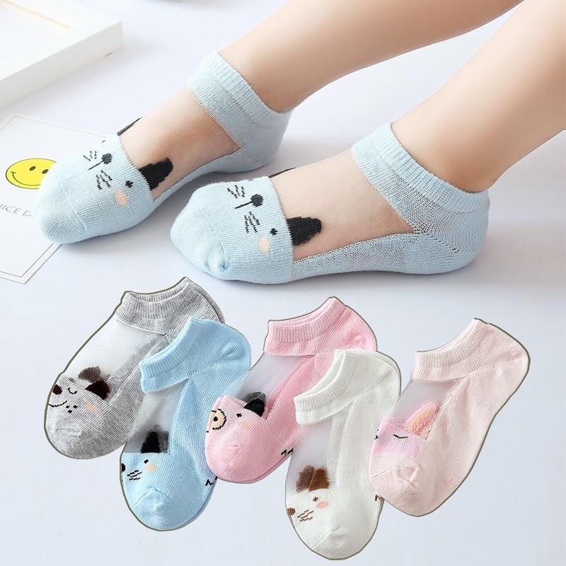 5 пар/лот, летние сетчатые детские носки, милые носки с героями мультфильмов для девочек и мальчиков, детские хлопковые носки с животными, аксессуары для малышей