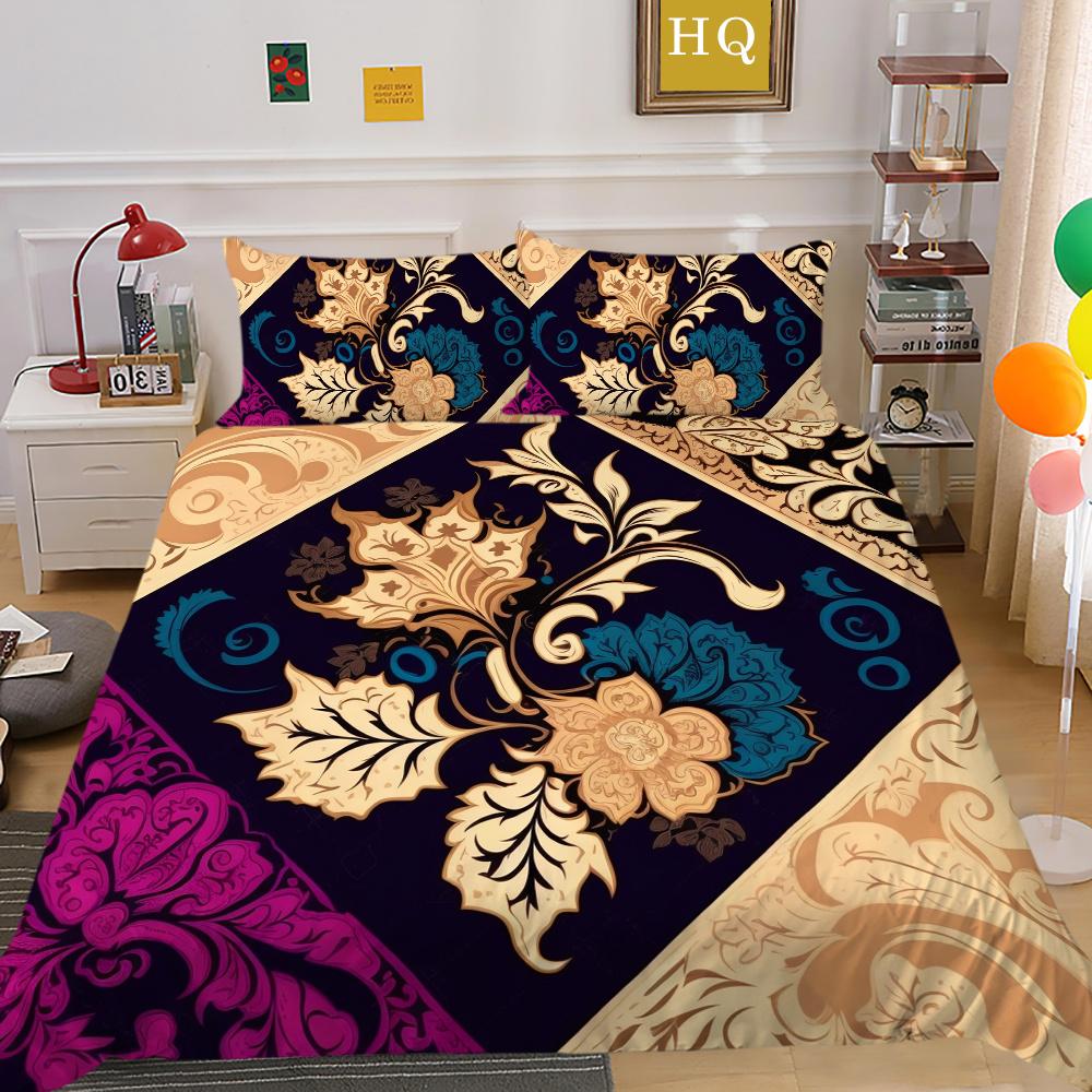 Декор спальни из микрофибры с красивым цветочным принтом, женское покрывало, королевский размер, домашнее постельное белье, костюм