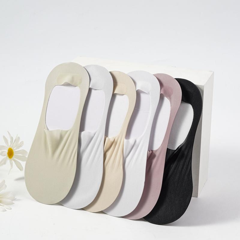Women No Show Liner Socks Women's Low Cut Cotton Nylon Boat Invisible Hidden Socks Non-Slip for Flats Mesh Socks