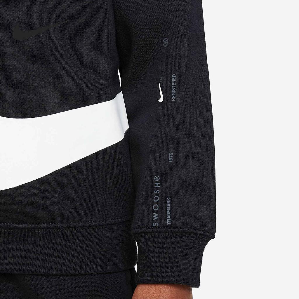 Nike Свитшот из флиса с круглым вырезом и длинными рукавами в стиле колор-блок для детей, черный DR5585-010