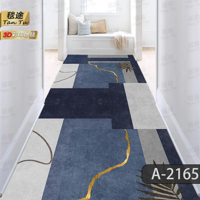Nordic Abstract Long Corridor Carpet Non-slip Hallway Area Rugs Hotel Passageway Runners Washable Porch Entry Doormat Easy Clean