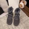 Women's One-step Elastic Thick Sole Winter Fur One Warm Cold Padded Snow Boots Non-slip Wear Casual Sports Short Cotton Boots