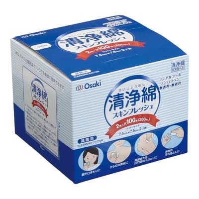 ОО Осаки (Осаки) Стерилизованные очищающие ватные диски в индивидуальной упаковке, Skin Fresh, 200 штук (2 листа x 100 пакетиков) 95188