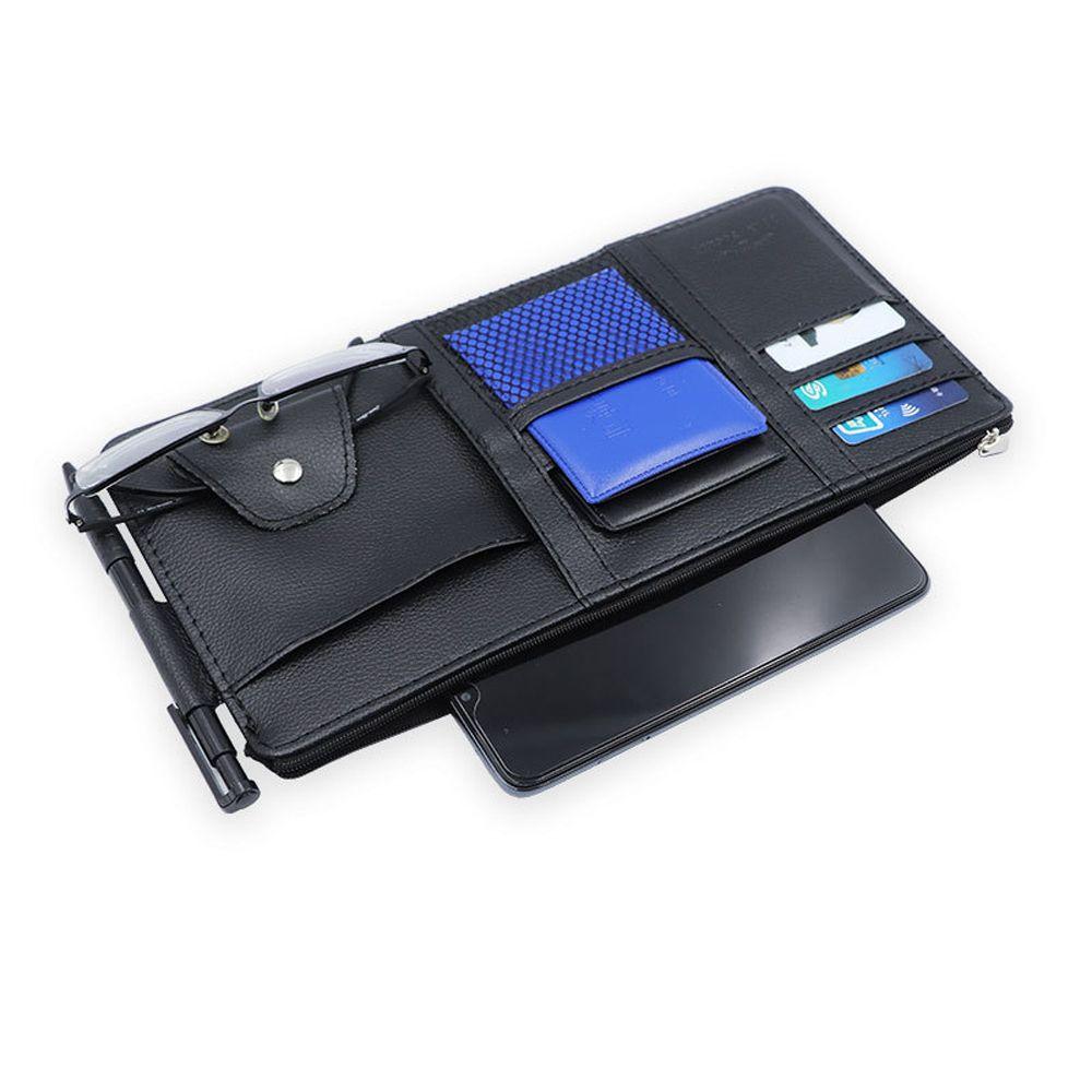 Аксессуары для салона автомобиля Органайзер для солнцезащитного козырька солнцезащитных очков Карманный органайзер с зажимом для хранения