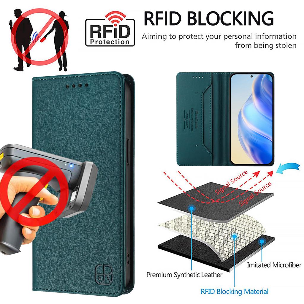 Luxury Leather Case For OnePlus Nord N10 CE4 N30 N300 Nord2T Nord3 OnePlus 10R RFID Blocking Card Slot Magnetic Attraction Stand Shockproof Flip Cover