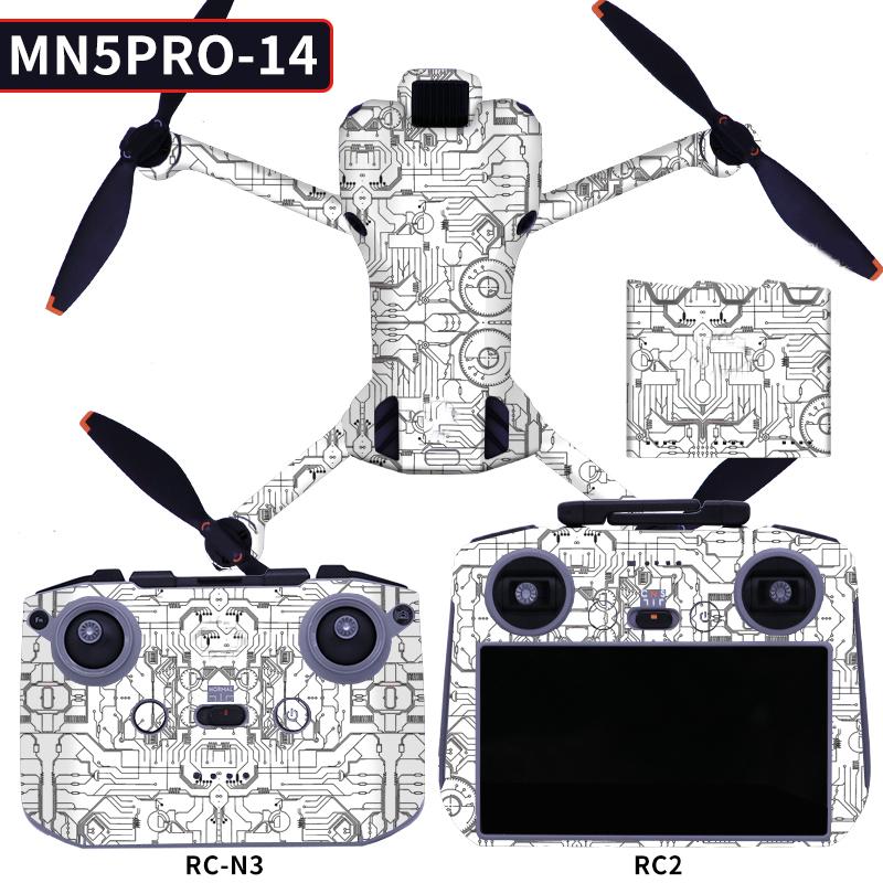 Декоративный набор наклеек для DJI Mini 5 Pro, водонепроницаемая, устойчивая к царапинам оболочка для дрона, контроллера и менеджера батарей