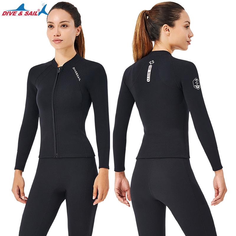 2MM Men's & Women's Long Sleeve Split Top Diving Suit - Thickened for Cold Protection, Ideal for Swimming, Snorkeling, Surfing.