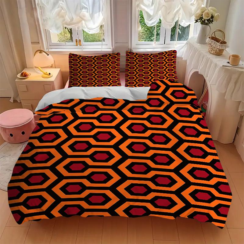 Abstract Hexagonal Print 3Pcs Bedding Setduvet Cover With 2 Bedropillowcase Home Birthday Gift