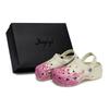 Crocs Classic Platform Clog 811 Manufacturing Embrace the Scene Special Shoe Box Fluid Splash Ink Hole Shoes Women's Bone White Pink