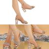 Style Crystal High Heel Sandals With Synthetic Upper For Summer Fashion