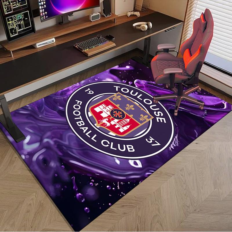 1PC Toul-ouse Football Rug Game Carpet, Floor Mat for Bedroom Living Room Entryway Rug, Home Decor Idea Gift for Christmas birthday