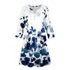 Women's Summer Dress Loose V Neck Three-quarter Sleeve Sundress With Pockets Dress
