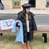 Детская теплая длинная куртка из высококачественного хлопка с белым утиным пухом