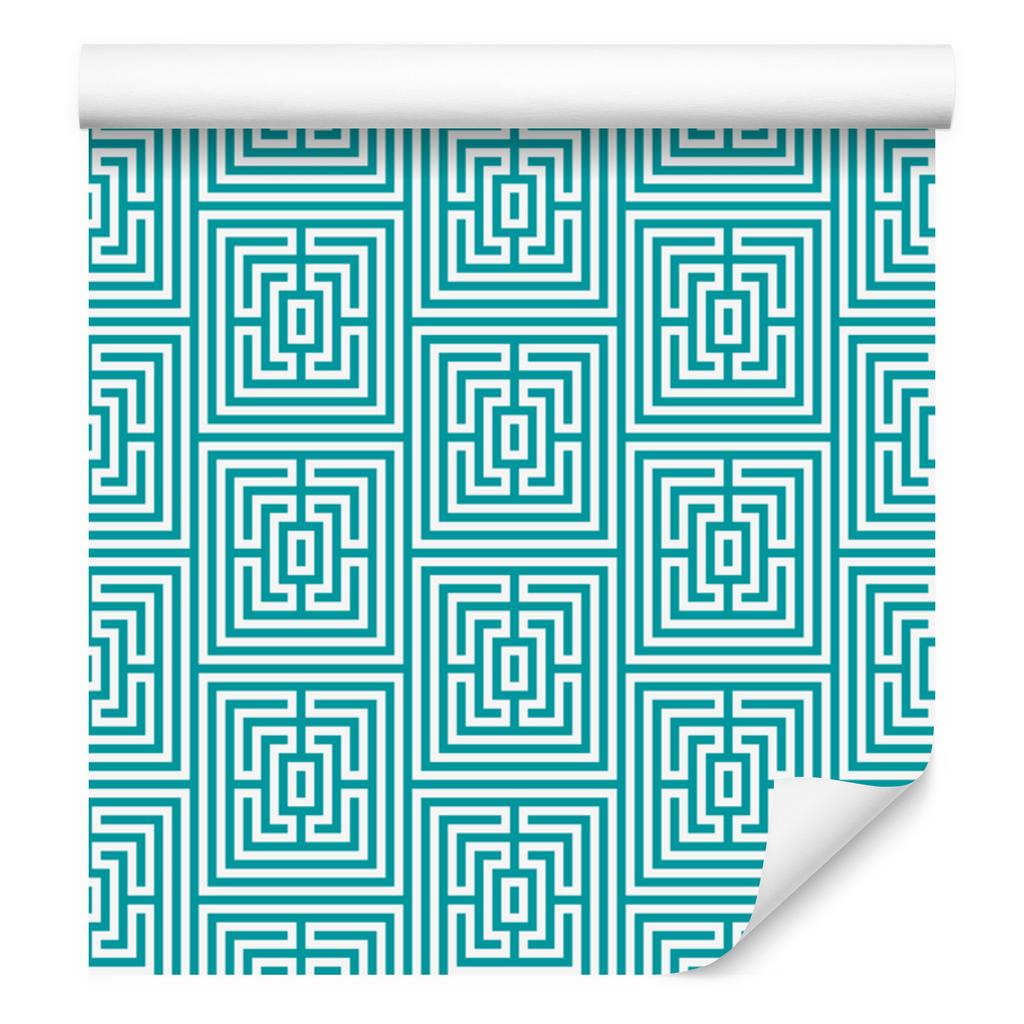 Wallpaper Geometric Pattern Turquoise for Living Room and Bedroom 50x1000