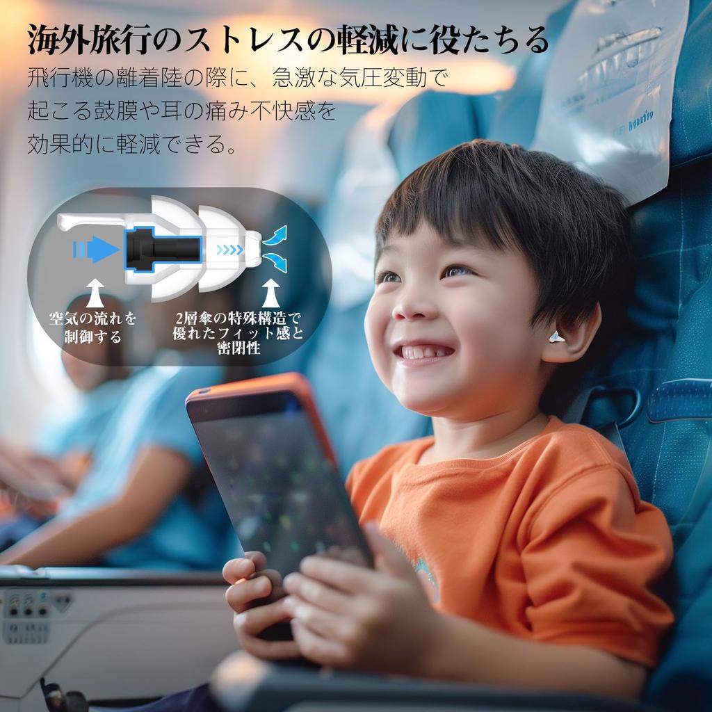 Беруши для самолета Quietide Беруши для детей до 12 лет Регулировка давления воздуха Предотвращает слух Улучшает Мобильный чехол Ремни Японский