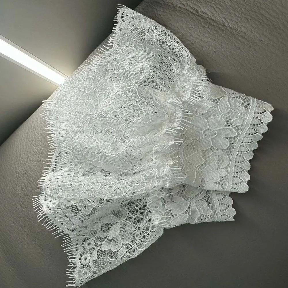 1 Pair Lace Ruffles Fake Cuffs Multi Layer Pleated Flare False Gloves Floral Pattern White Black Elbow Sleeve Cuff