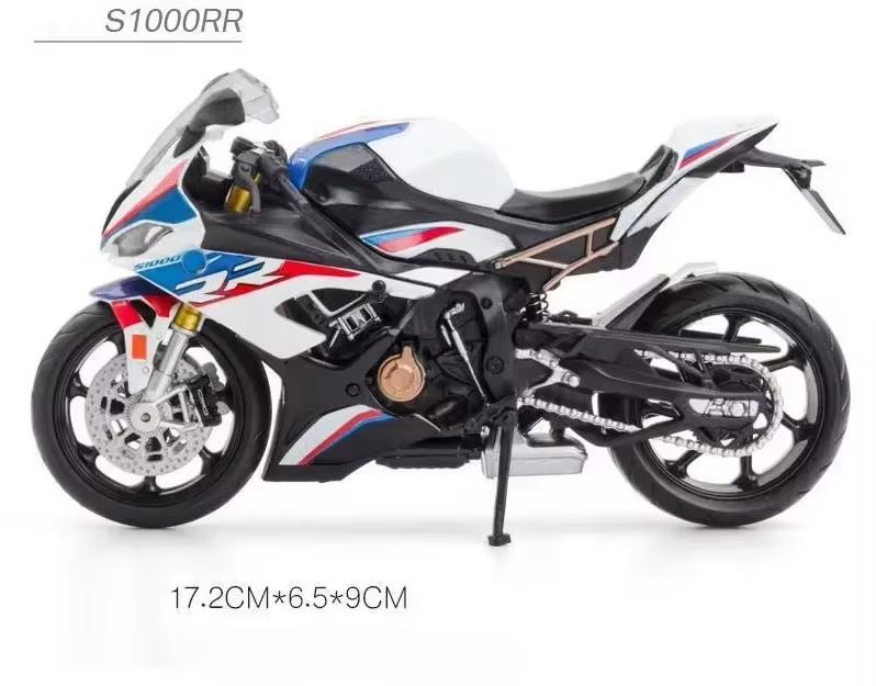 1:12 Yamaha Yzf-r1m Сплав Bmw S1000rr Мотоцикл Игрушки Литая Машина Управление Передним Колесом Резиновые Шины Транспортное Средство Для Мальчика Праздничные Подарки
