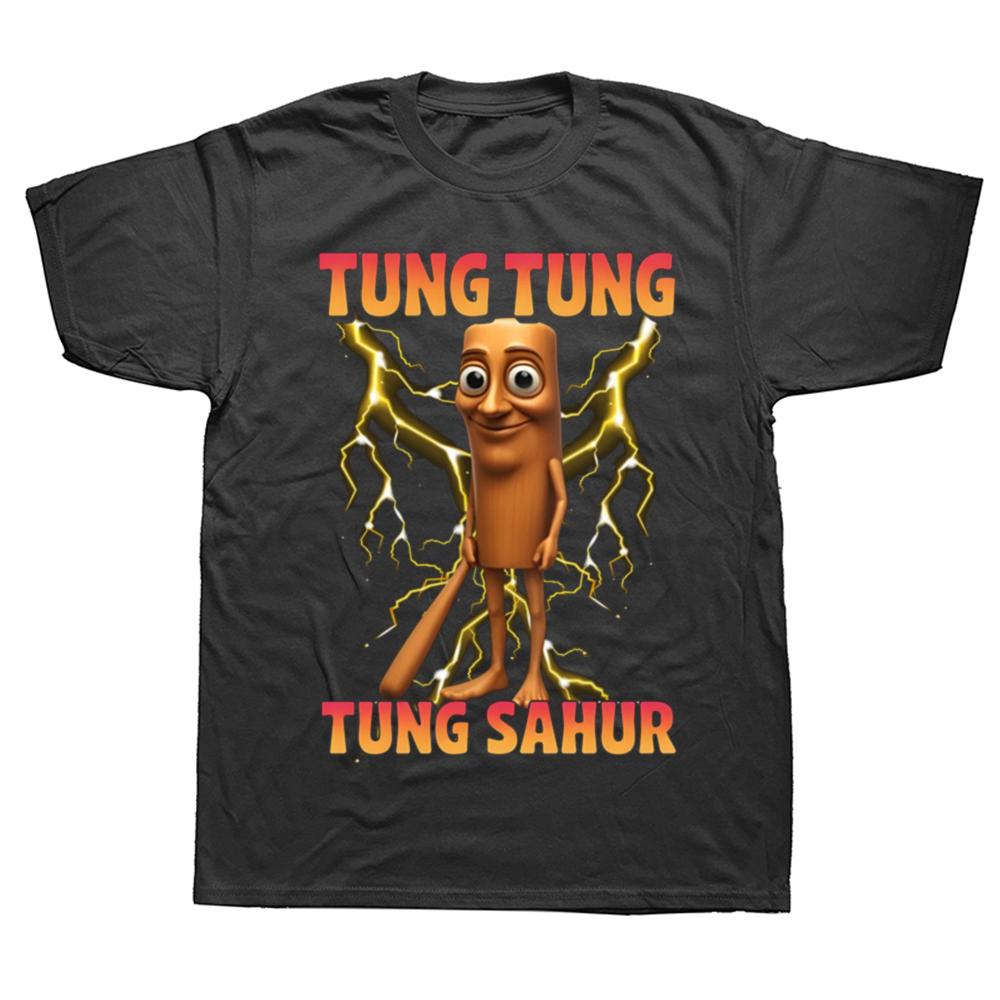 Tung Tung Tung Sahur Funny Italian Brainrot Meme Tee Shirt for Men Women Graphic Printed T Shirts 100% Cotton Clothes