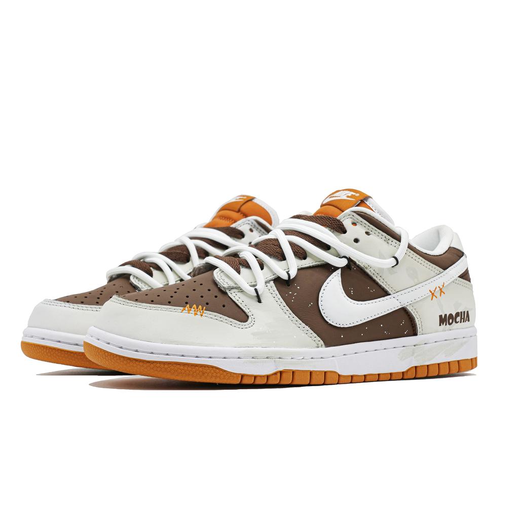 Nike Кроссовки Dunk Mocha Coffee Устойчивые к истиранию Низкие Скейтбордические Мужские Бело-Коричневые FQ6965-700(Команда861-)