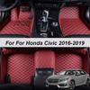 Кожаные автомобильные коврики на заказ для Honda Civic 4d 2016 2017 2018, ковры, подушечки для ног