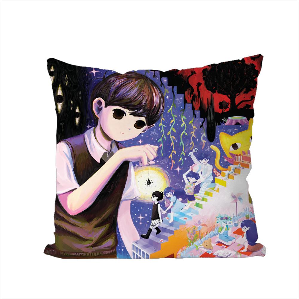 Игровой чехол для подушки OOMORI для автомобиля, дивана, декоративный, домашний, двусторонний принт, плюшевая, квадратная, декоративная подушка, чехол