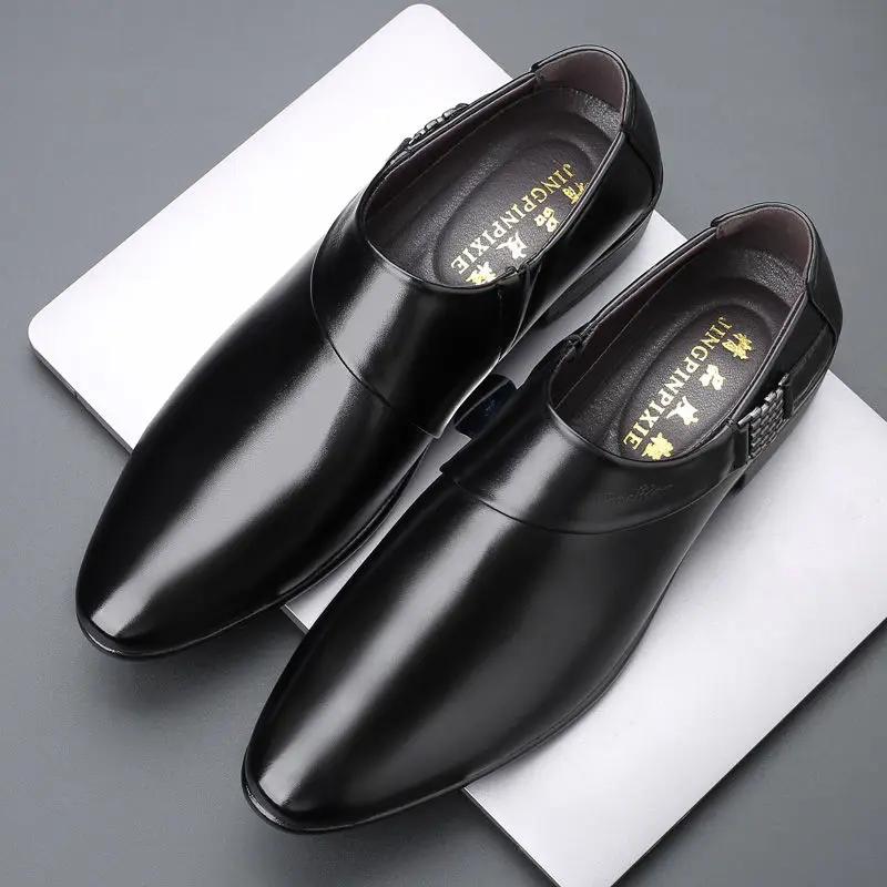 Модные мужские туфли с острым носком, деловая обувь весна-осень, мужская обувь, новая обувь 2024 года, стильный офис, дешевая распродажа, вечеринка