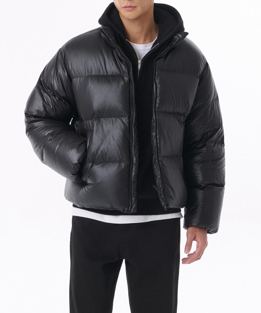 Musinsa Standard Glossy Ripstop Down Puffer Short Padded Jacket [Black]