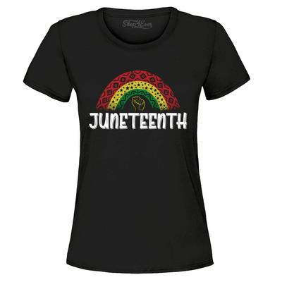 Радужный Juneteenth 19 июня 1865 года Женская футболка Рубашки Juneteenth