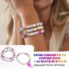 Glass Beaded Crystal Bracelet Set for Girls - K-pop Inspired Stackable Jewelry Gift