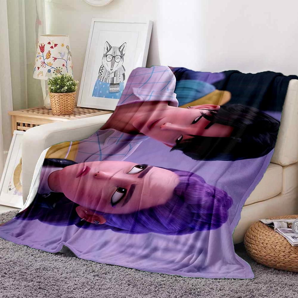 1Pc Fantasy Figures Adventure Flannel Blanket, Soft And Comfortable, Casual Warm, Camping Travel, Christmas, Halloween Xmas Gift S1493
