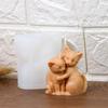 3D Форма для свечей из силикона в виде кошки и собаки Сделай сам Милый животный молд для изготовления свечей Гипсовое мыло Изготовление мыла Принадлежности для изготовления свечей