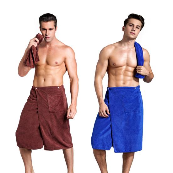 Мужское банное полотенце из микрофибры с карманом, впитывающее, теплое, эластичное, для интимных частей тела